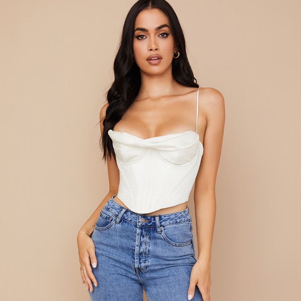 House of CB Bea Crop Draped Corset Top Small